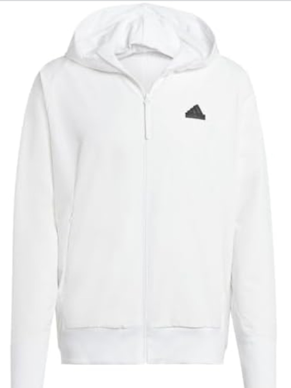 NWT Adidas Men's Z.N.E. Woven Full-Zip Track Jacket White Contrasting Black Logo